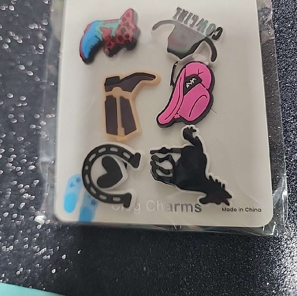 Ladies Western Themed Shoe Charms - 6-Pack